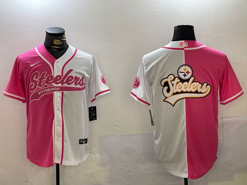 Men Pittsburgh Steelers Blank white pink Joint Name 2024 Nike Limited NFL Jersey style 5->pittsburgh steelers->NFL Jersey